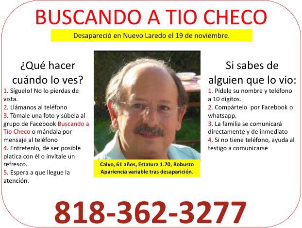 Estas líneas son para la familia del Tio Checo: